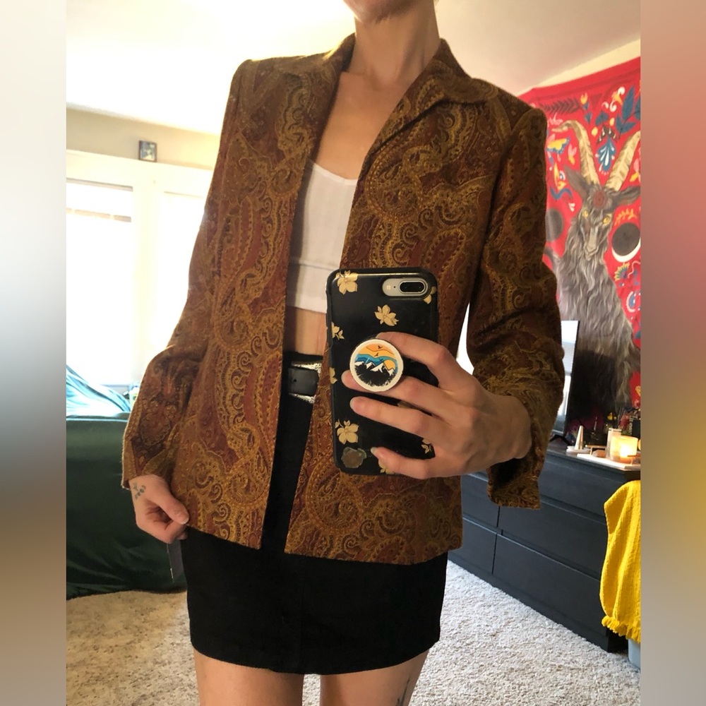 Kasper Brown Paisley Blazer Jacket